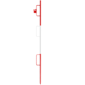 Batten post  20 x1400 mm | with 3 closed hooks | painted red / white